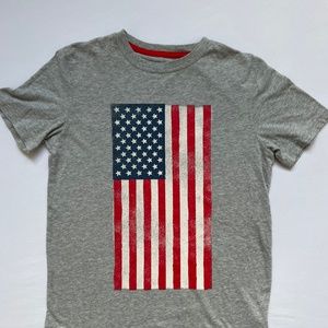 Boys Size XL soft grey GapKids American Flag tee